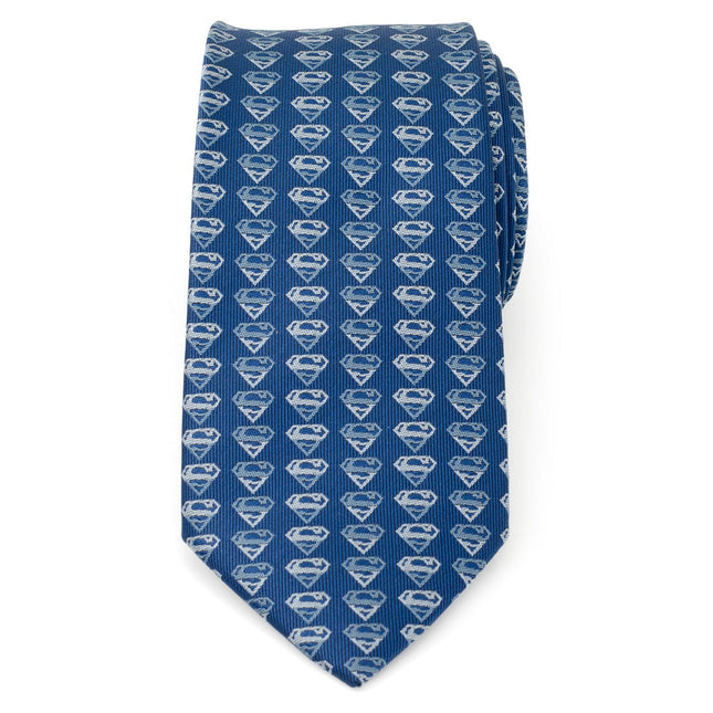 DC Superman Shield Multi Blue Men's Tie DC Comics Ties - Paul Malone.com