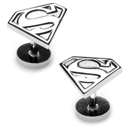 DC Superman Shield Silver Cufflinks DC Comics Cufflinks - Paul Malone.com