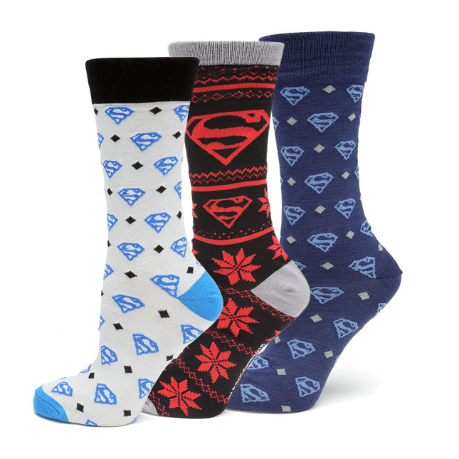 DC Superman 3 Pair Sock Gift Set DC Comics Socks - Paul Malone.com