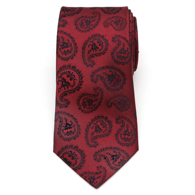 DC Batman Red Paisley Tie DC Comics Ties - Paul Malone.com