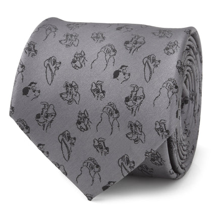 Disney Dogs Gray Men's Tie Disney Ties - Paul Malone.com