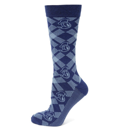 Disney Donald Duck Plaid Socks and Mickey Mouse Blue Lapel Pin Gift Set Disney Socks - Paul Malone.com