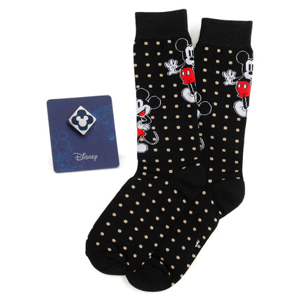Disney Mickey Mouse Dot Socks and Blue Lapel Pin Gift Set Disney Socks - Paul Malone.com