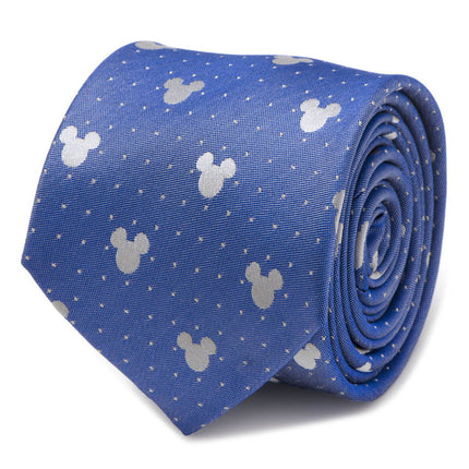 Disney Mickey Mouse Blue Pin Dot Men's Tie Disney Ties - Paul Malone.com
