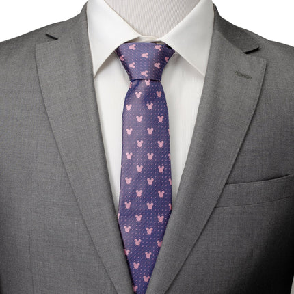 Disney Mickey Mouse Purple and Pink Dot Silhouette Tie Disney Ties - Paul Malone.com