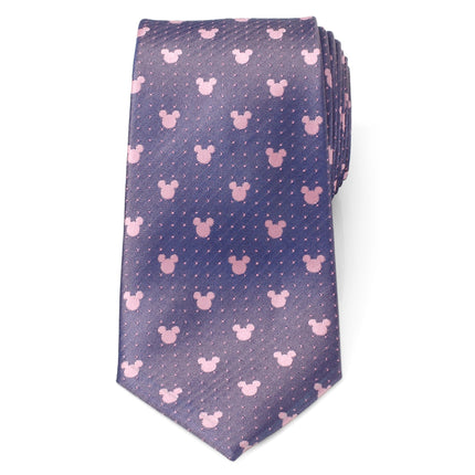 Disney Mickey Mouse Purple and Pink Dot Silhouette Tie Disney Ties - Paul Malone.com