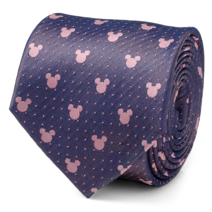 Disney Mickey Mouse Purple and Pink Dot Silhouette Tie Disney Ties - Paul Malone.com