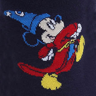 Disney Fantasia Mickey Mouse Navy Socks and Blue Lapel Pin Gift Set Disney Socks - Paul Malone.com