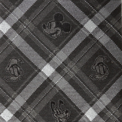 Disney Mickey and Friends Charcoal Plaid Men's Tie Disney Ties - Paul Malone.com