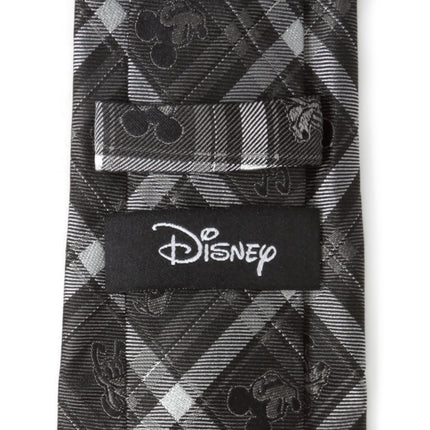 Disney Mickey and Friends Charcoal Plaid Men's Tie Disney Ties - Paul Malone.com