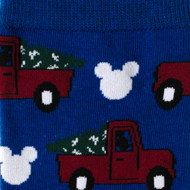 Disney Mickey Mouse Holiday Truck Navy Socks and Blue Lapel Pin Gift Set Disney Socks - Paul Malone.com