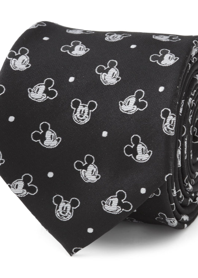 Disney Mickey Mouse Black Dot Men's Tie Disney Ties - Paul Malone.com