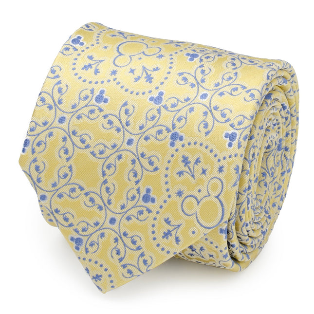 Disney Mickey Mouse Yellow Multi Men's Tie Cufflinks.com Tie - Paul Malone.com