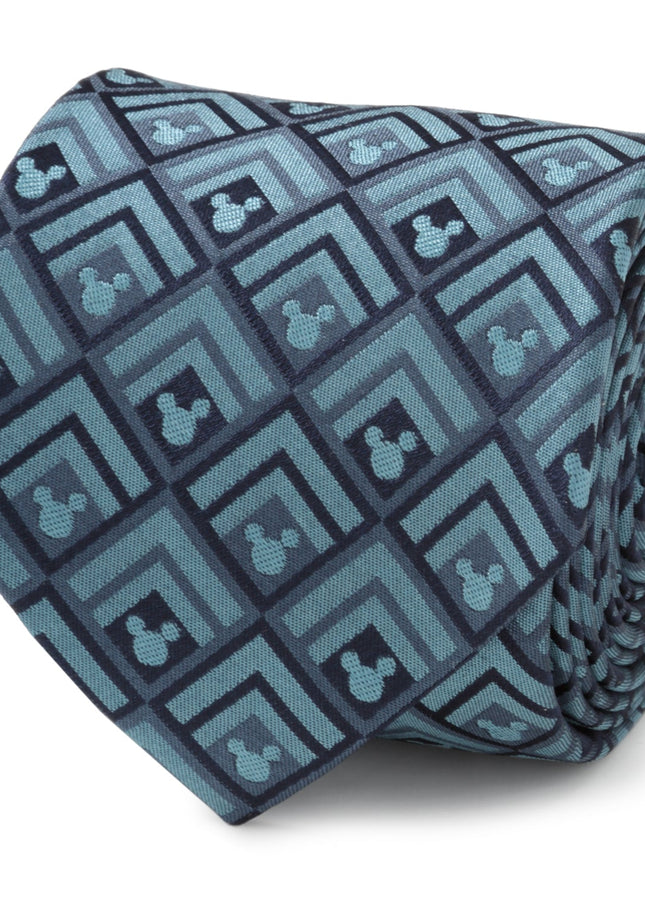 Disney Mickey Mouse Diamond Teal Men's Tie Cufflinks.com Tie - Paul Malone.com