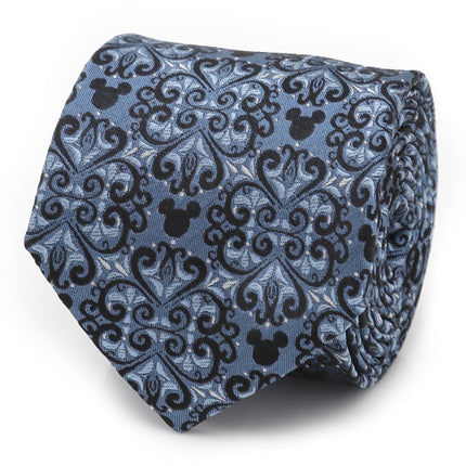 Disney Mickey Mouse Damask Tile Blue Men's Tie Disney Ties - Paul Malone.com