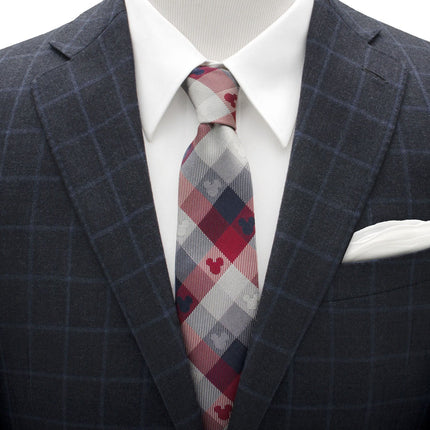 Disney Mickey Mouse Red and Blue Plaid Men's Tie Disney Ties - Paul Malone.com