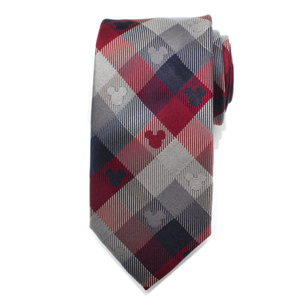 Disney Mickey Mouse Red and Blue Plaid Men's Tie Disney Ties - Paul Malone.com