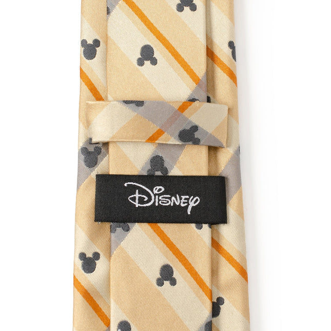 Disney Mickey Mouse Silhouette Tan Plaid Tie Cufflinks.com Tie - Paul Malone.com