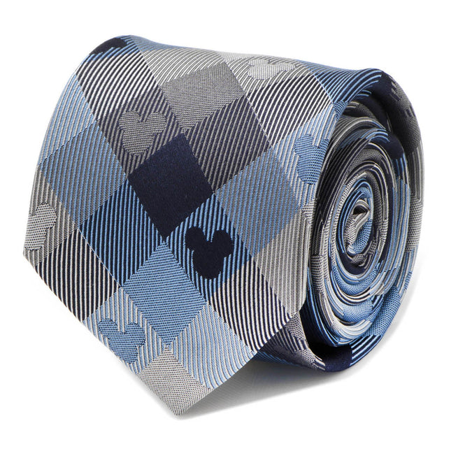 Disney Mickey Mouse Blue Plaid Mens Tie Cufflinks.com Tie - Paul Malone.com
