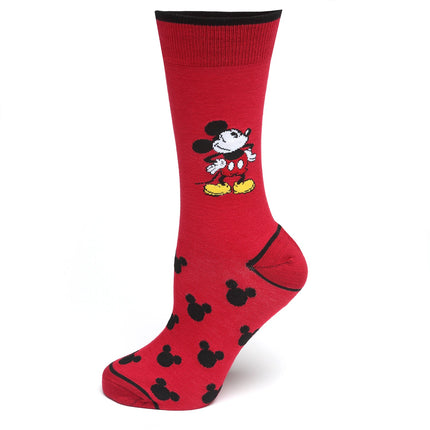 Disney Mickey Mouse Pie-Eyed Red Sock and Mickey Blue Lapel Pin Gift Set Disney Socks - Paul Malone.com