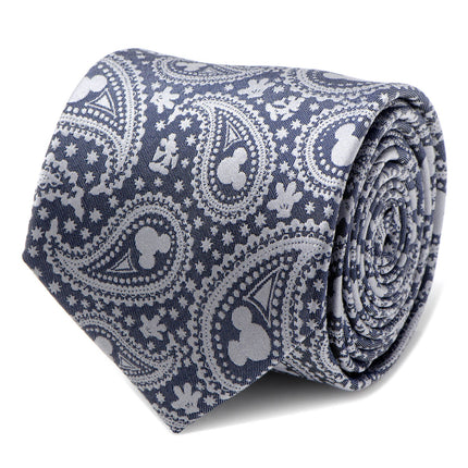 Disney Mickey Mouse Gray Paisley Mens Tie Disney Ties - Paul Malone.com