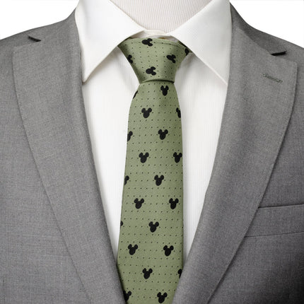 Disney Mickey Mouse Silhouette Dot Green Men's Tie Disney Ties - Paul Malone.com