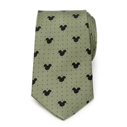 Disney Mickey Mouse Silhouette Dot Green Men's Tie Disney Ties - Paul Malone.com