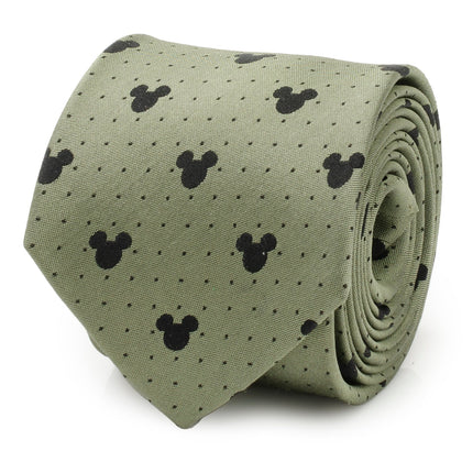 Disney Mickey Mouse Silhouette Dot Green Men's Tie Disney Ties - Paul Malone.com