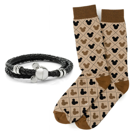 Disney Mickey Mouse Silhouette Sock and Bracelet Gift Set Disney Socks - Paul Malone.com