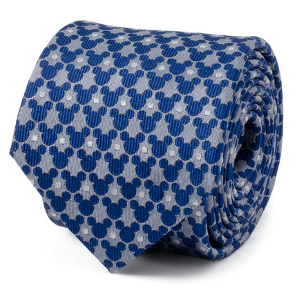 Disney Mickey Mouse Silhouette Pattern Dot Blue Tie Disney Ties - Paul Malone.com