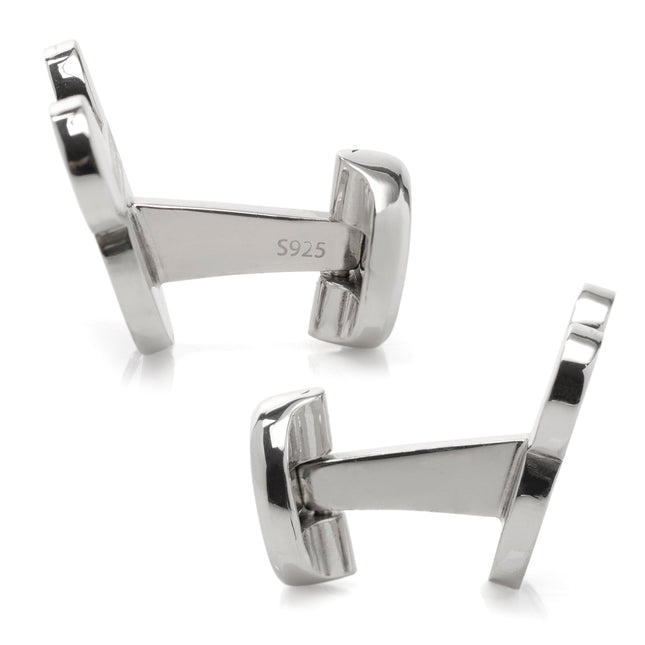 Disney Mickey Mouse Silhouette Lavender Mother of Pearl Sterling Silver Cufflinks Disney Cufflinks - Paul Malone.com