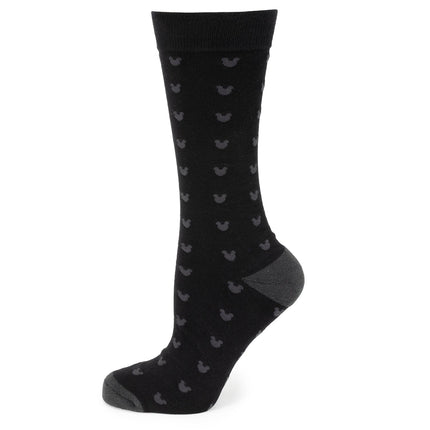 Disney Mickey Mouse Silhouette Motif Black Sock and Mickey Blue Lapel Pin Gift Set Disney Socks - Paul Malone.com