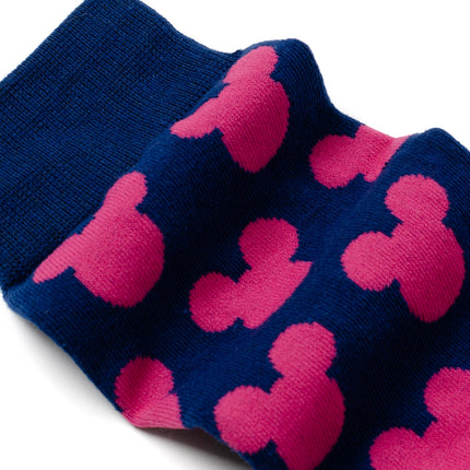 Disney Mickey Mouse Silhouette Pink Sock and Mickey Blue Lapel Pin Gift Set Disney Socks - Paul Malone.com