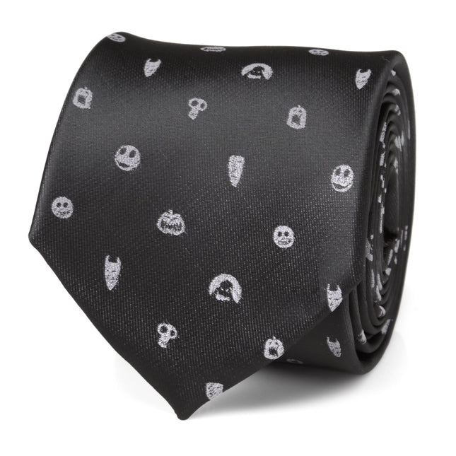 Disney The Nightmare Before Christmas Black Gray Men's Tie Cufflinks.com Tie - Paul Malone.com