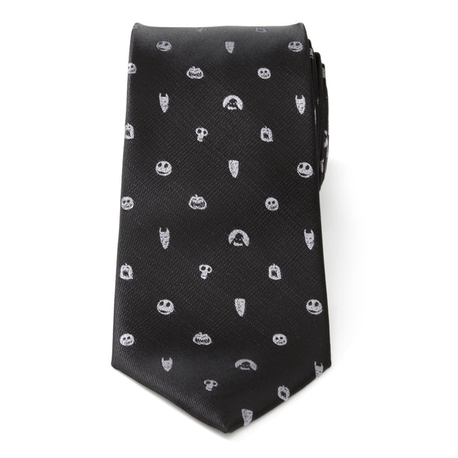 Disney The Nightmare Before Christmas Black Gray Men's Tie Cufflinks.com Tie - Paul Malone.com