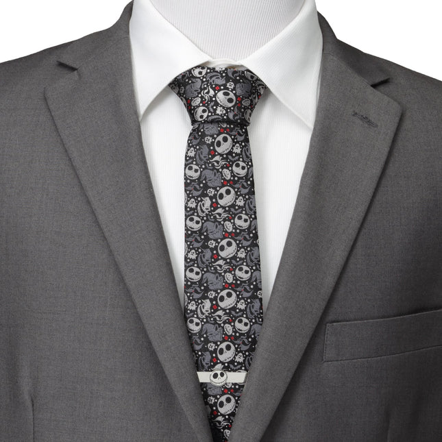 Disney The Nightmare Before Christmas Black Gray Pattern Men's Tie Cufflinks.com Tie - Paul Malone.com