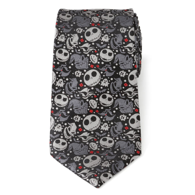 Disney The Nightmare Before Christmas Black Gray Pattern Men's Tie Cufflinks.com Tie - Paul Malone.com