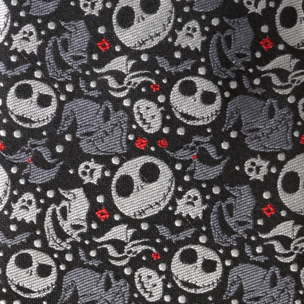 Disney The Nightmare Before Christmas Black Gray Pattern Men's Tie Disney Ties - Paul Malone.com