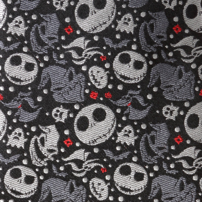 Disney The Nightmare Before Christmas Black Gray Pattern Men's Tie Cufflinks.com Tie - Paul Malone.com
