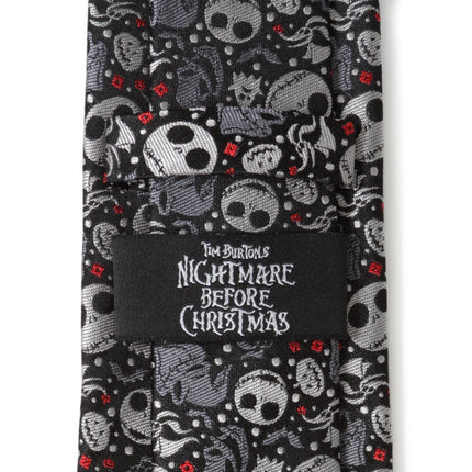 Disney The Nightmare Before Christmas Black Gray Pattern Men's Tie Disney Ties - Paul Malone.com