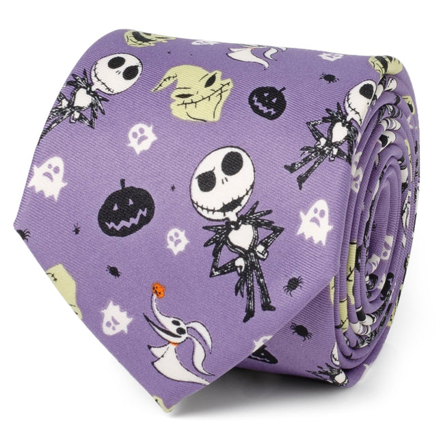 Disney The Nightmare Before Christmas Purple Men's Tie Cufflinks.com Tie - Paul Malone.com