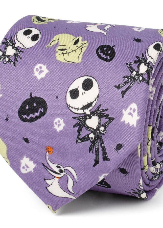 Disney The Nightmare Before Christmas Purple Men's Tie Cufflinks.com Tie - Paul Malone.com