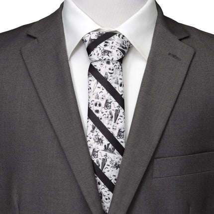 Disney The Nightmare Before Christmas Striped Black Men's Tie Disney Ties - Paul Malone.com