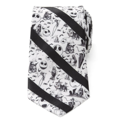 Disney The Nightmare Before Christmas Striped Black Men's Tie Disney Ties - Paul Malone.com
