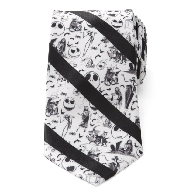 Disney The Nightmare Before Christmas Striped Black Men's Tie Cufflinks.com Tie - Paul Malone.com