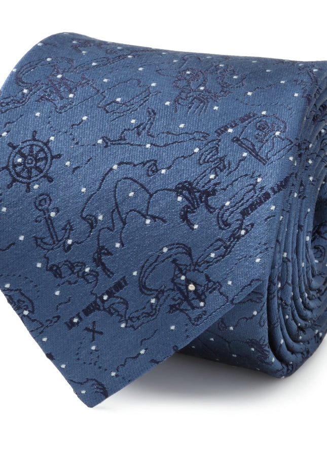 Disney Peter Pan Treasure Map Navy Dot Men's Tie Disney Ties - Paul Malone.com
