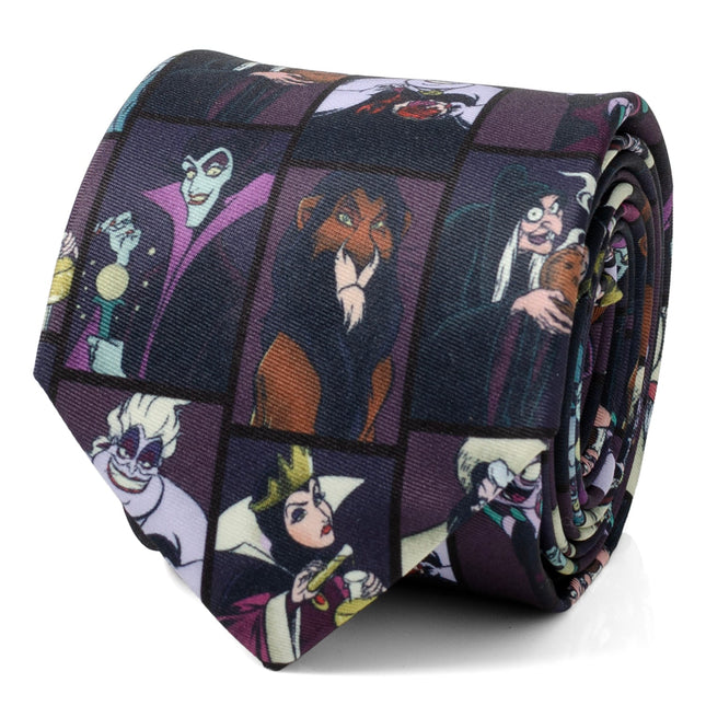 Disney Villains Dark Pattern Men's Tie Cufflinks.com Tie - Paul Malone.com