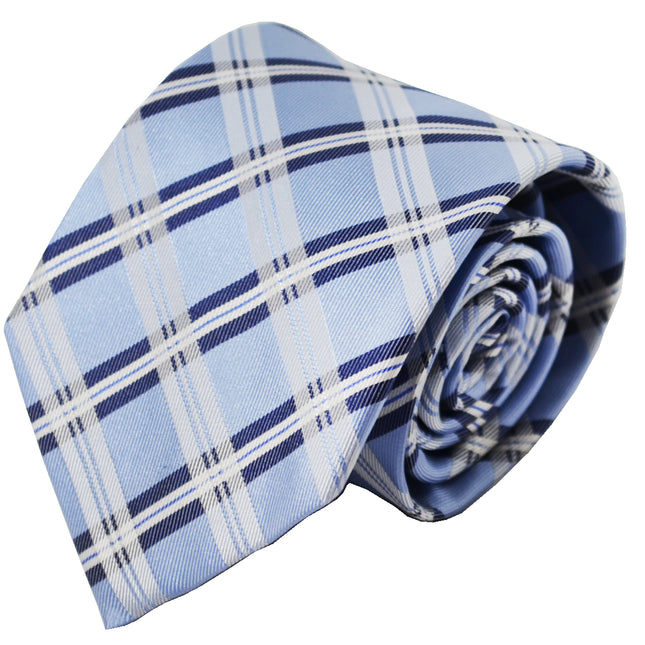 Blue Plaid Silk Tie and Accessories in Silk