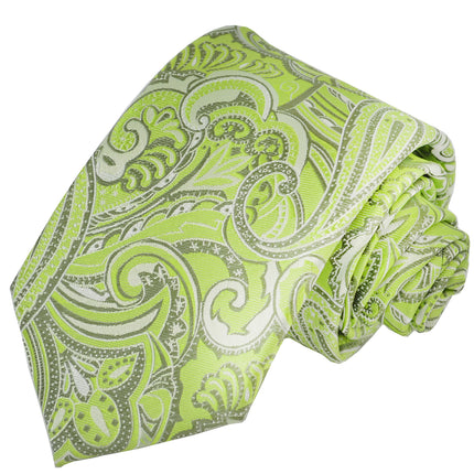 Summer Green Paisley Silk Tie and Pocket Square Paul Malone Ties - Paul Malone.com