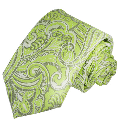 Summer Green Paisley Silk Tie and Pocket Square Paul Malone Ties - Paul Malone.com